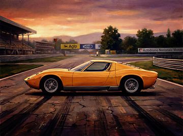Lamborghini Miura sur le circuit de Monza