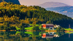 Bergheimsvatnet, Gloppen, Vestland, Norwegen