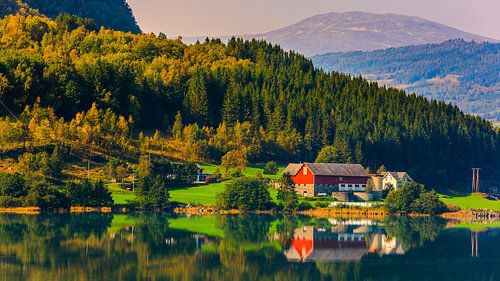 Bergheimsvatnet, Gloppen, Vestland, Noorwegen