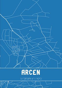 Blauwdruk | Landkaart | Arcen (Limburg) van Rezona