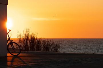 Coucher de soleil sur la plage de Texel sur Ilona Lagerweij