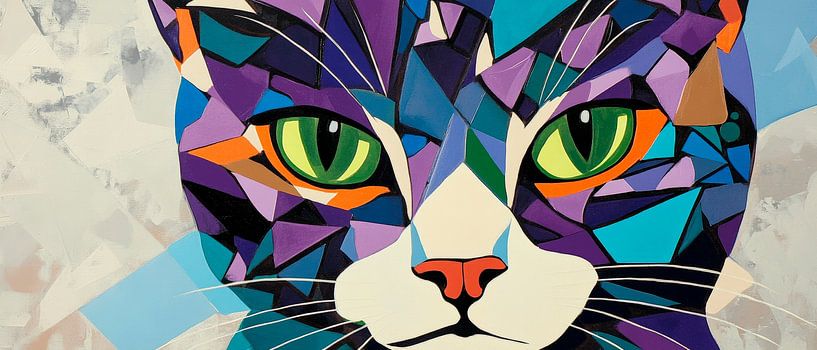 Moustaches colorées - portrait de chat par Poster Art Shop