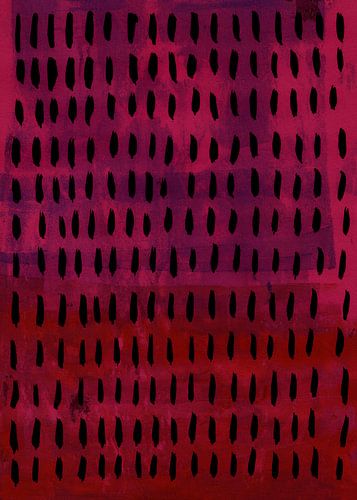 Modern abstract . Zwarte vormen op intens roze en rood