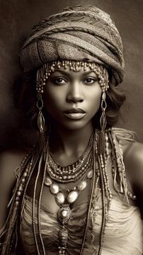 Afrikanische Frau, Druckformat schmal, stehendes Rechteck von Carla Van Iersel