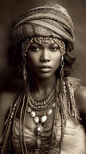 Afrikaanse vrouw, afdrukformaat smalle, staande rechthoek