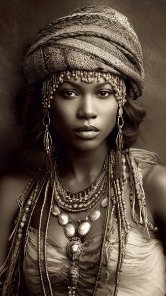 African woman, print size narrow, standing rectangle by Carla Van Iersel