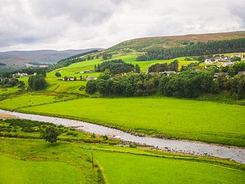 Scottish Lowlands panorama between Inverness and Aviemore