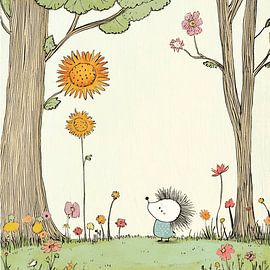 A Hedgehog and the Sunflower by Karina Brouwer