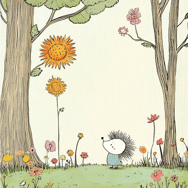 A Hedgehog and the Sunflower by Karina Brouwer