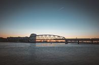 Zug auf Snelbinder in Nijmegen bei Sonnenuntergang von Youri Zwart Miniaturansicht