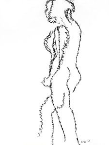 Femme nue debout. sur Kris Stuurop