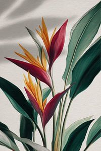 Paradiesvogelblume in tropischer Eleganz Botanische Kunst