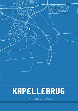 Blauwdruk | Landkaart | Kapellebrug (Zeeland) van MijnStadsPoster