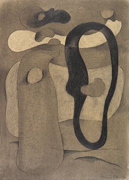 Willi Baumeister - Figur mit dunkler Form (1936)