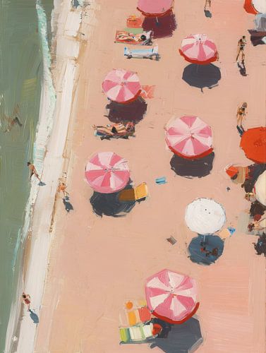 Sonne, Sand und Schatten - Strandszene von oben