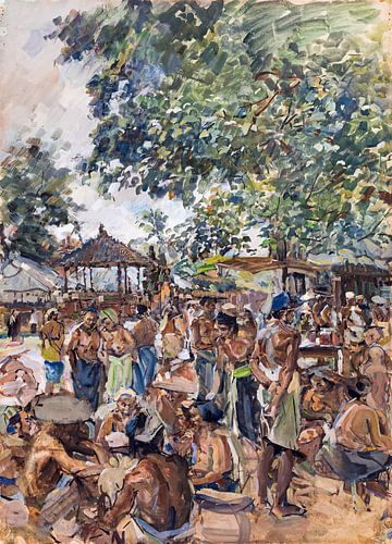 Markt op Bali, Carl Fahringer, 1929