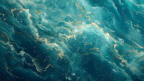 La mer avec un bord d'or