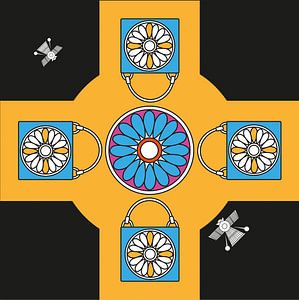 Anunnaki Cross Swatch Black Orange