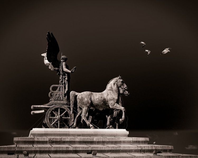 BNW Statue Kutsche Pferd Vögel Vittoriano Rom Italien von Martijn Jebbink Photography