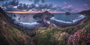 Espagne Gaztelugatxe Panorama à l'heure bleue