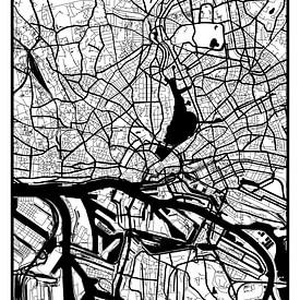 Hamburg - City Map Design City Map (Retro) by ViaMapia