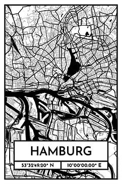 Hambourg - Conception du plan de la ville Plan de la ville (Retro) sur ViaMapia