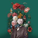 Self-portrait with flowers  by toon joosen thumbnail