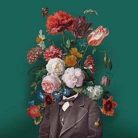 Self-portrait with flowers 