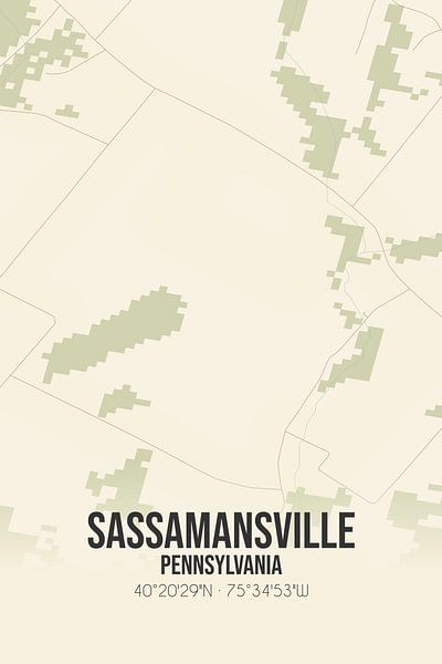 Vintage map of Sassamansville (Pennsylvania), USA. by Prints of Place