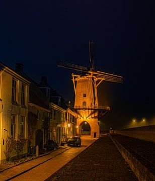 Molen op stadsmuur Wijk bij Duurstede van Rick van de Kraats