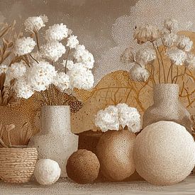 Blumenvasen | Schickes Vasenarrangement von Blickfänger Gemälde