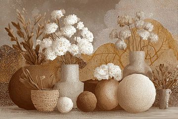 Vases à fleurs | Composition florale chic sur Peintures accrocheuses