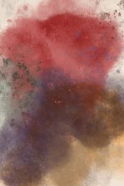 Modern abstract painting in red, brown, yellow, violet. by Dina Dankers