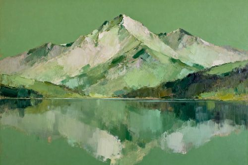 Green mountain landscape by Mad Dog Art