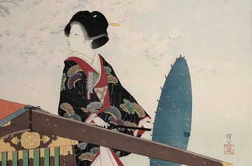 Kersenbloesems, uit de serie Brokaten van Edo, Ikeda Terukata