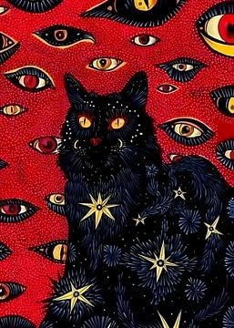 Zwarte kattenogen van Random Art