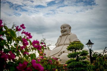 De lachende Boeddha in My Tho, Vietnam