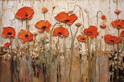 Mohnfamilie | Samtige Verführung | Mohnblumen in Terrakotta und Olivgrün
