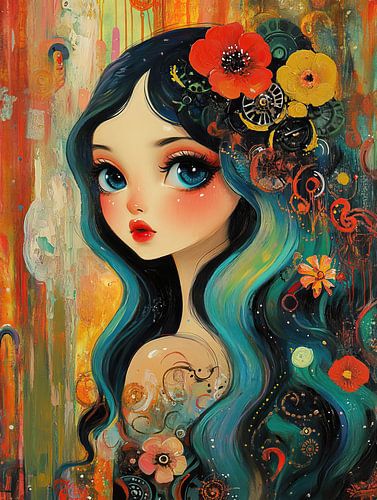 Fille aux fleurs