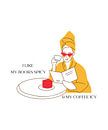 Woman with book who likes to read and drink coffee in colour by ArtDesign by KBK thumbnail
