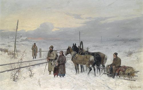 Franz Roubaud, Wachten op de trein, 1882