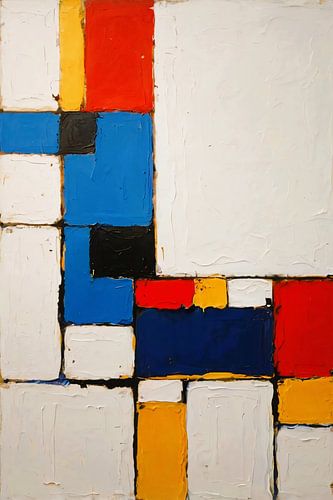 Geometrisch abstract kunstwerk met kleurrijke vlakken