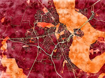 Kaart van Stralsund in de stijl 'Amber Autumn' van Maporia