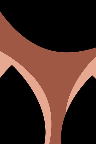 Modern abstract boho shapes in pink, terra, black no. 9 by Dina Dankers