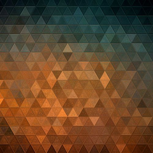 Mozaïek driehoek bruin groen #mosaic