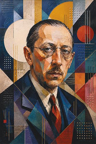Igor Stravinsky, Russische Componist schilderij.