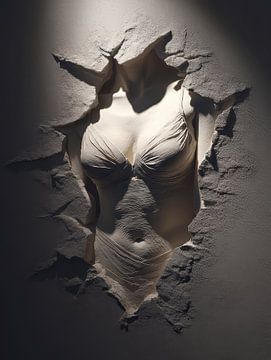 Minimalist 3D wall art with architectural depth illusion