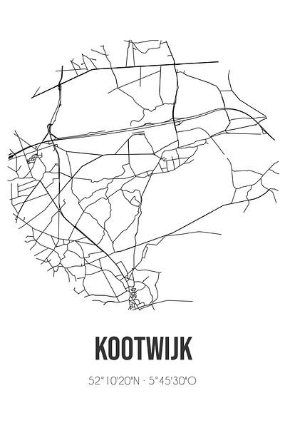 Kootwijk (Gelderland) | Map | Black and White by Prints of Place