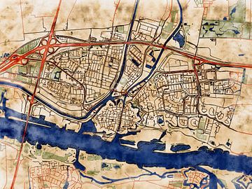 Map of Gorinchem with the style 'Serene Summer' by Maporia