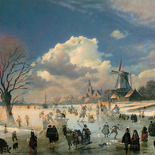 Schaatspret met molen